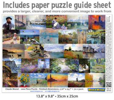 Claude Monet 1000 Piece Jigsaw Puzzle Guide Insert