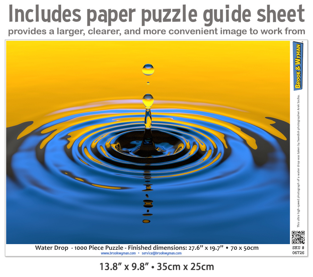 Brook & Wyman Water Drop 1000 Piece Jigsaw Puzzle